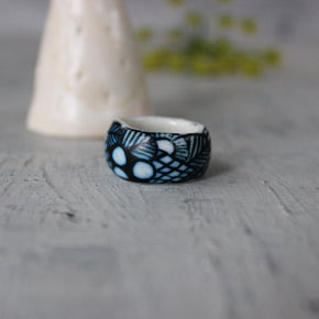 Indigo Painted Porcelain Bands - Tribe Castlemaine