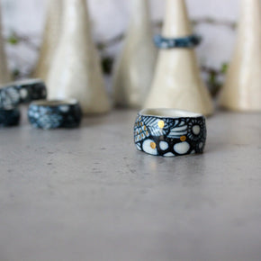 Indigo Painted Porcelain Bands - Tribe Castlemaine