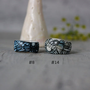 Indigo Painted Porcelain Bands - Tribe Castlemaine