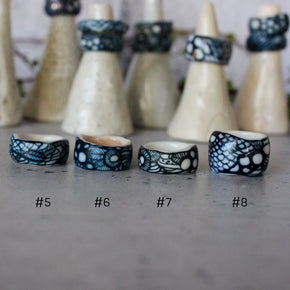 Indigo Painted Porcelain Bands - Tribe Castlemaine