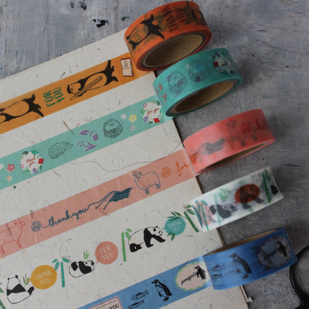 Japanese Washi Tapes : Animal Messages - Tribe Castlemaine