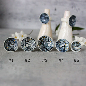 Large Porcelain Rings : Indigo Seafoam - Tribe Castlemaine