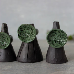 Large Round Coral Porcelain Rings Green - Tribe Castlemaine