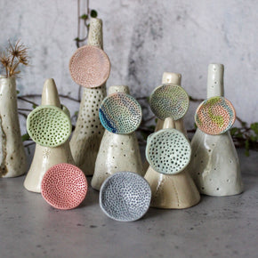 Large Round Coral Porcelain Rings Pastel - Tribe Castlemaine