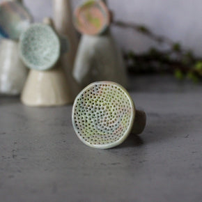 Large Round Coral Porcelain Rings Pastel - Tribe Castlemaine