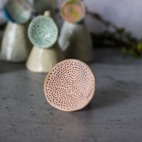 Large Round Coral Porcelain Rings Pastel - Tribe Castlemaine