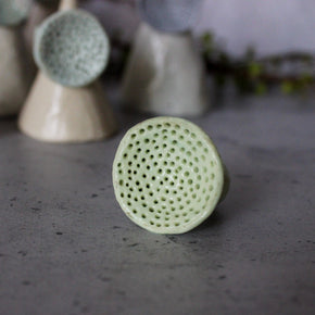 Large Round Coral Porcelain Rings Pastel - Tribe Castlemaine