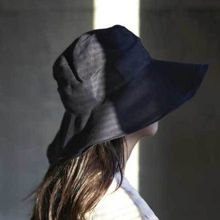 Linen Sun Hat Black - Tribe Castlemaine