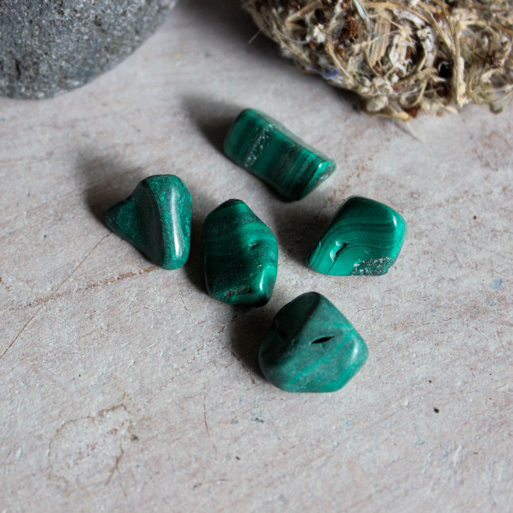Malachite Tumbled Stones - Tribe Castlemaine