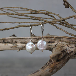 Organic Drop Pearl Earrings - Tribe Castlemaine