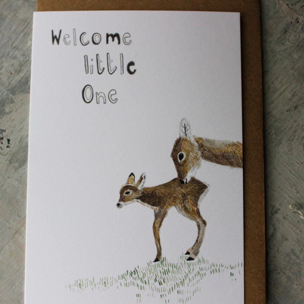 Welcome Little One Deer Greeting Card - Tribe Castlemaine