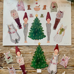 Danish Papercraft : Dress-up Christmas Elves