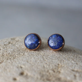 Lapis Lazuli Copper Stud Earrings