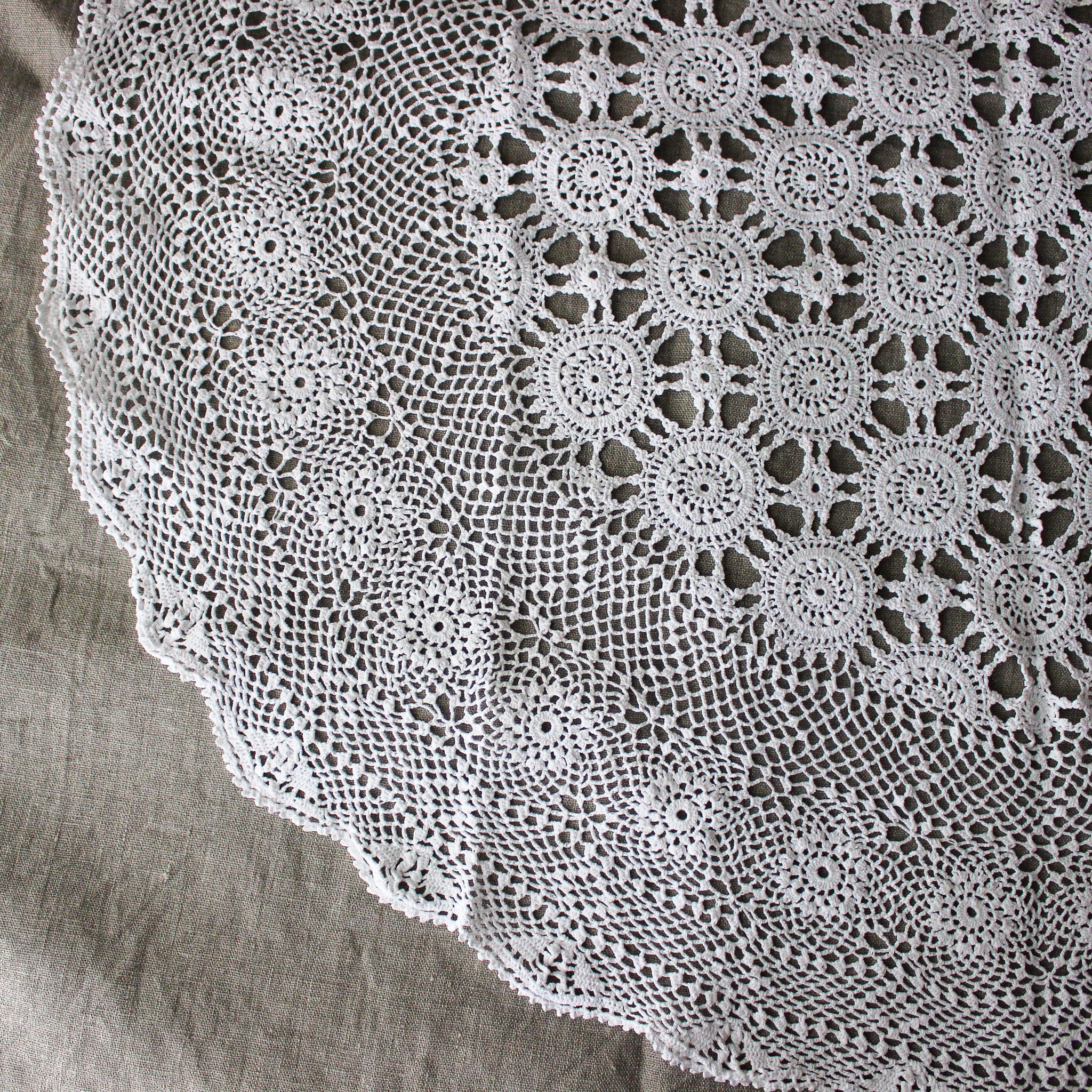 Vintage Crochet Lace Tablecloths