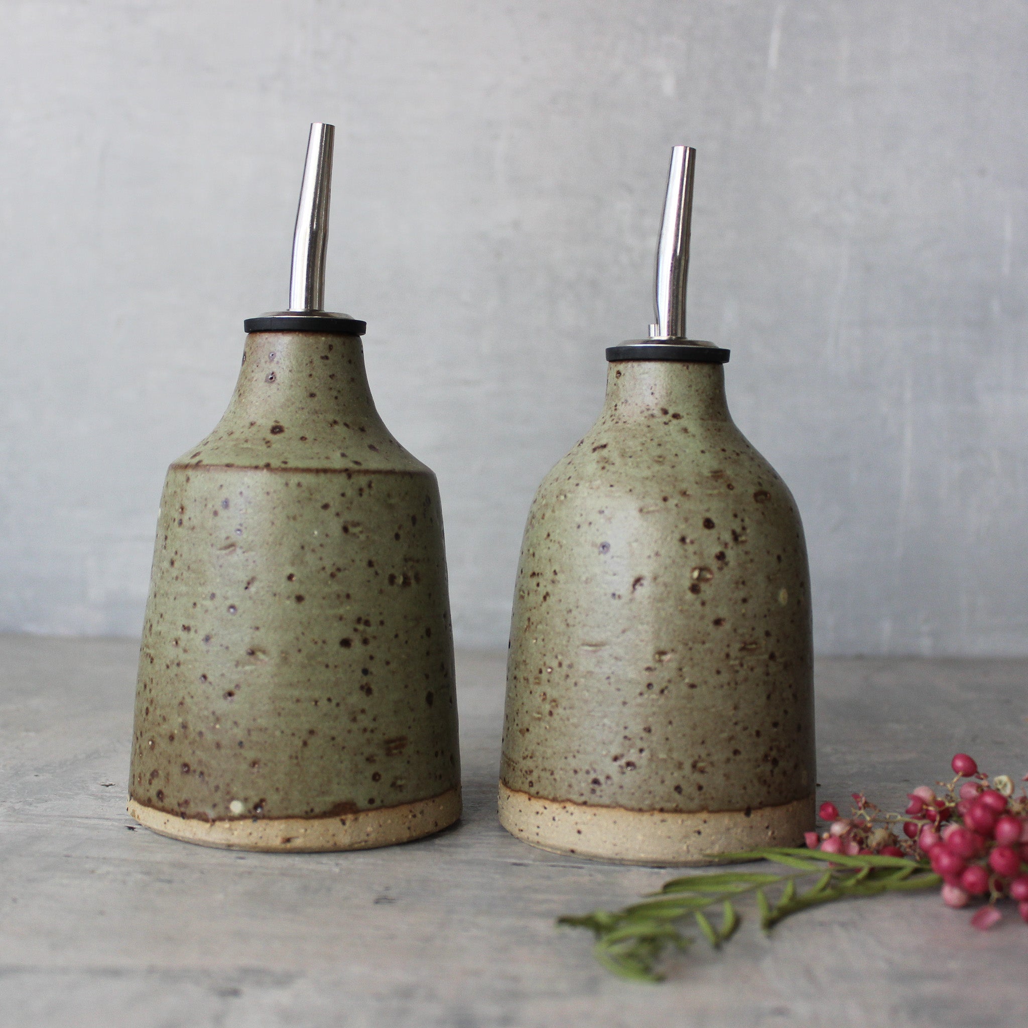 Stoneware Oil Bottles