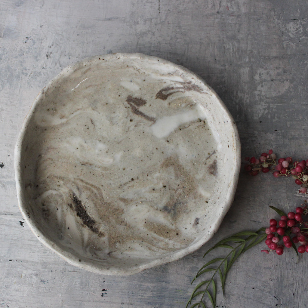 Large Marbled Ceramic Plates