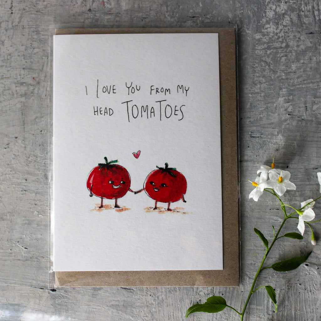 Well Drawn Tomato Love Card