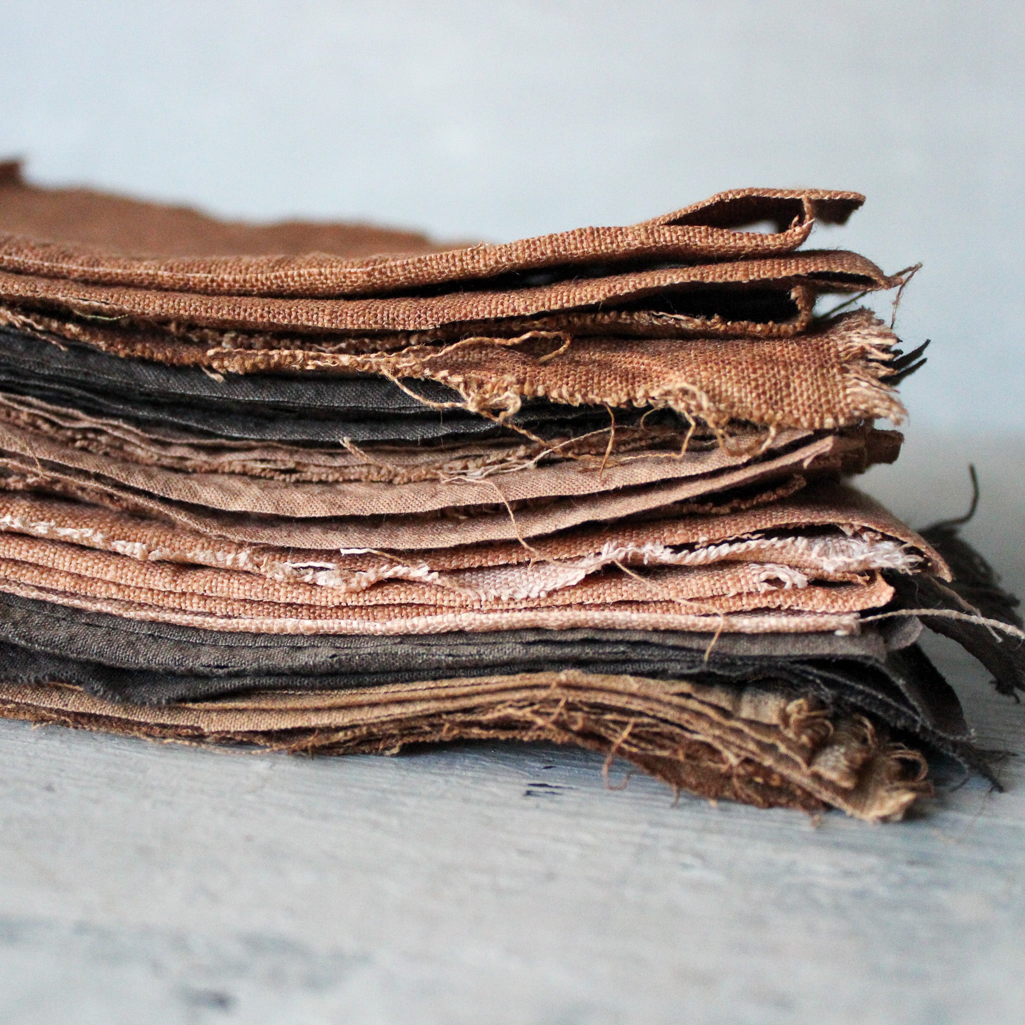 Kakishibu Dyed Linen Patches