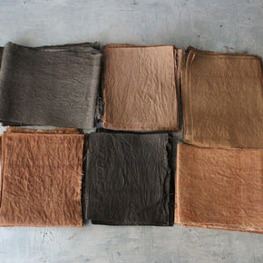 Kakishibu Dyed Linen Patches