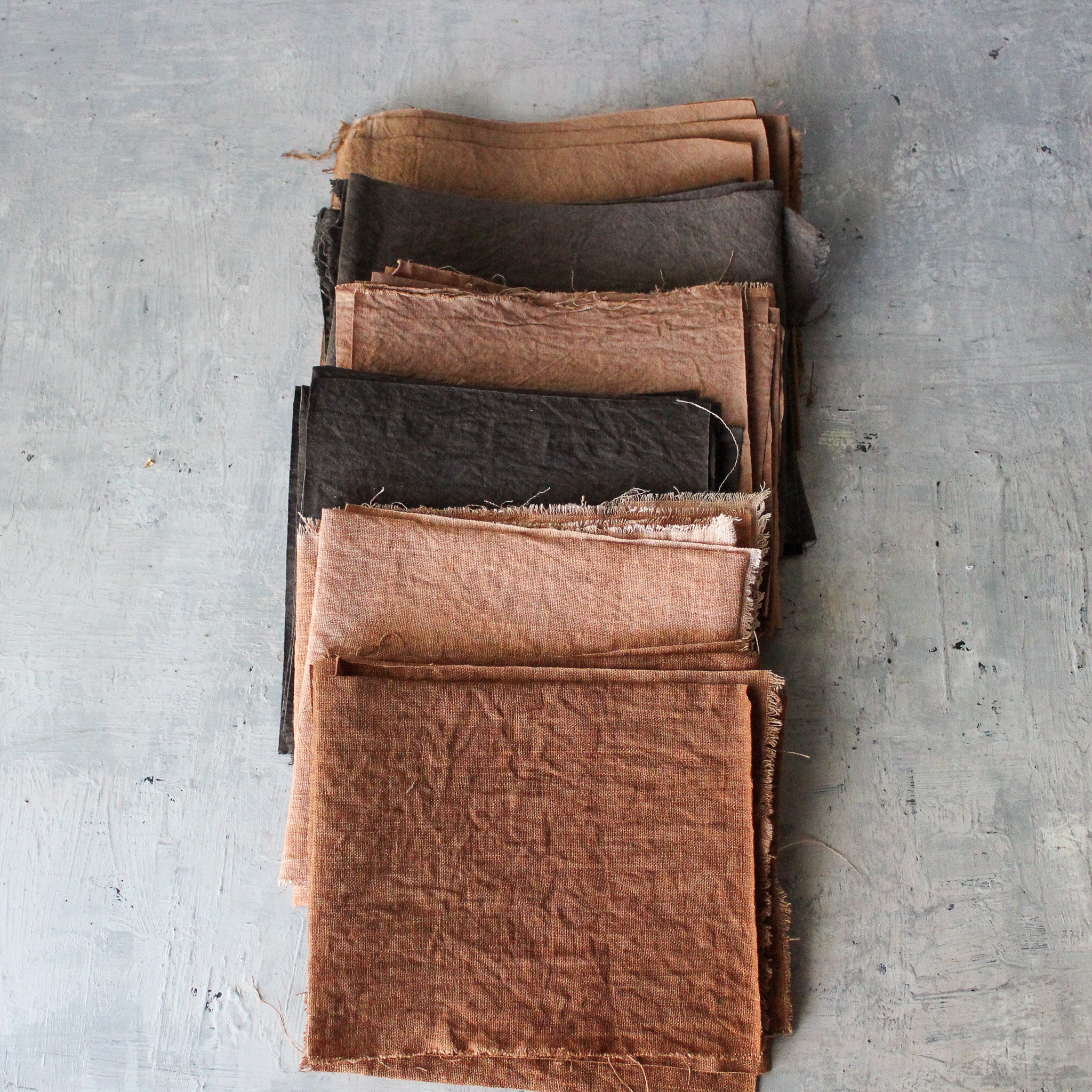 Kakishibu Dyed Linen Patches