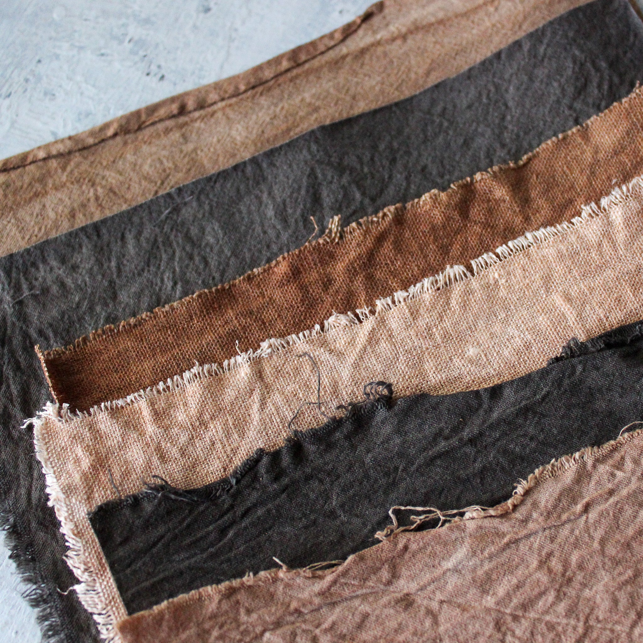 Kakishibu Dyed Linen Patches