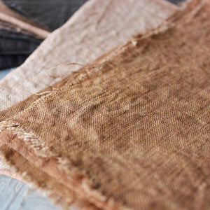 Kakishibu Dyed Linen Patches