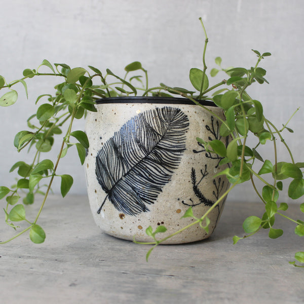 Extra Large Planter : Feather Dandelion Twig