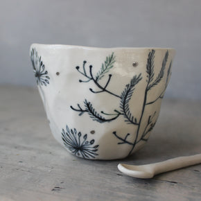 Porcelain Cups : Feather Dandelion Twig