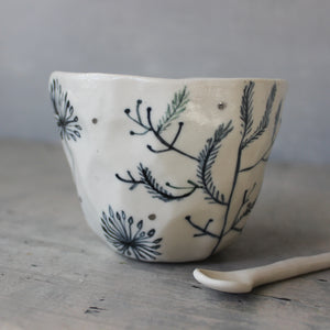 Porcelain Cups : Feather Dandelion Twig