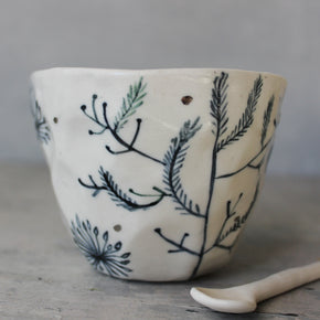 Porcelain Cups : Feather Dandelion Twig