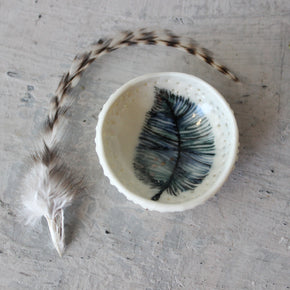 Porcelain Feather Trinket Dishes
