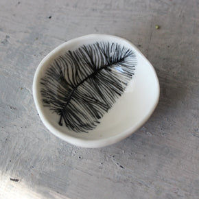 Porcelain Feather Trinket Dishes