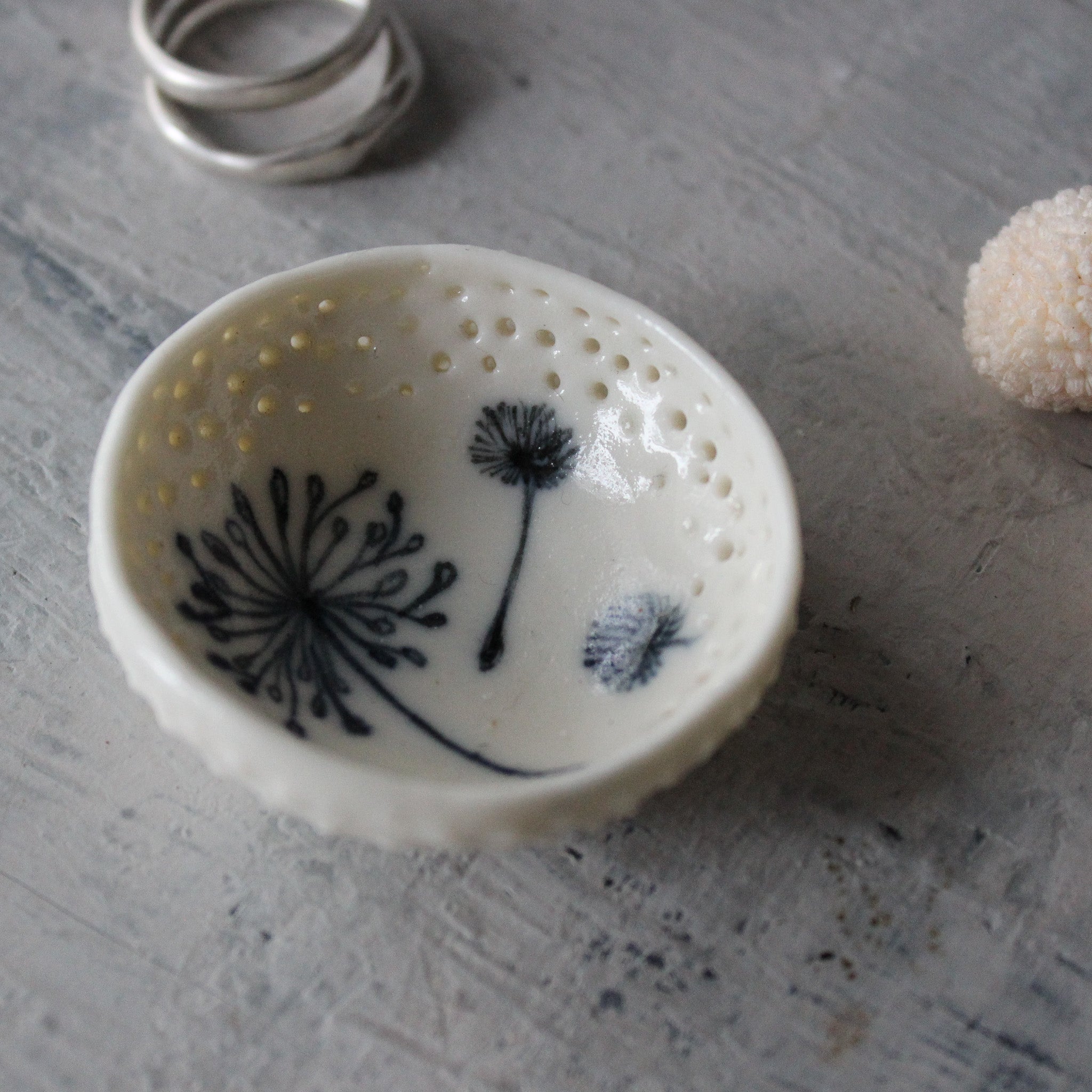 Tiny Dandelion Trinket Dishes