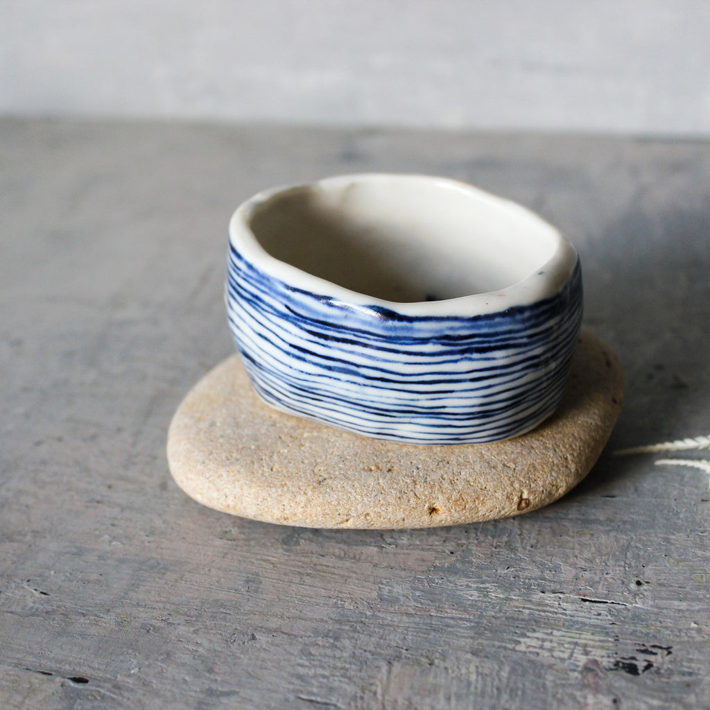 Porcelain Bangle Indigo Stripe