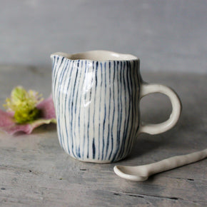 Little Ceramic Jug : Blue Lines #2