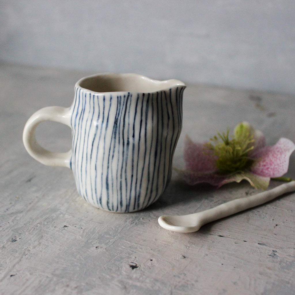 Little Ceramic Jug : Blue Lines #2