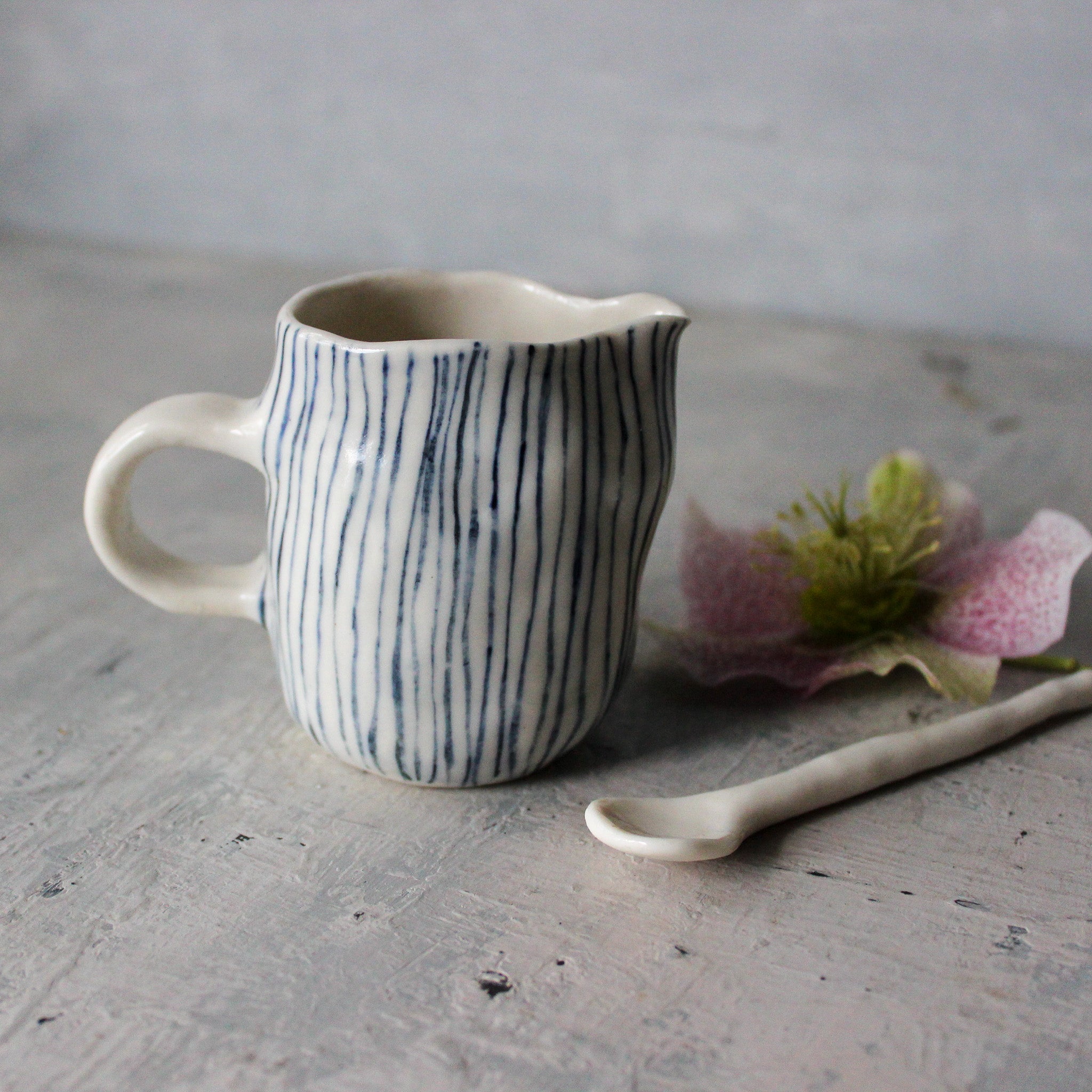 Little Ceramic Jug : Blue Lines #2
