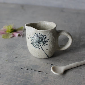 Little Ceramic Jug Dandelion Silver
