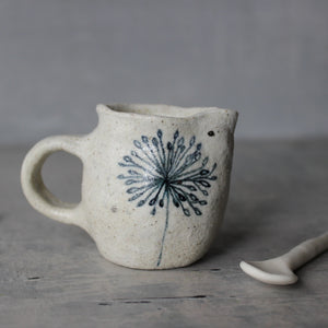 Little Ceramic Jug Dandelion Silver