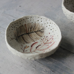 Little Sepia Feather Fern Dishes