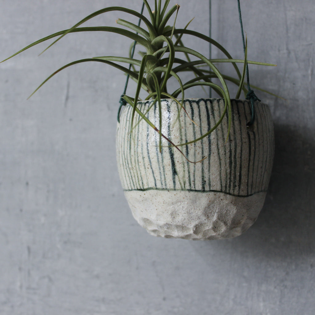 Hanging Ceramic Planters Blue Daisy