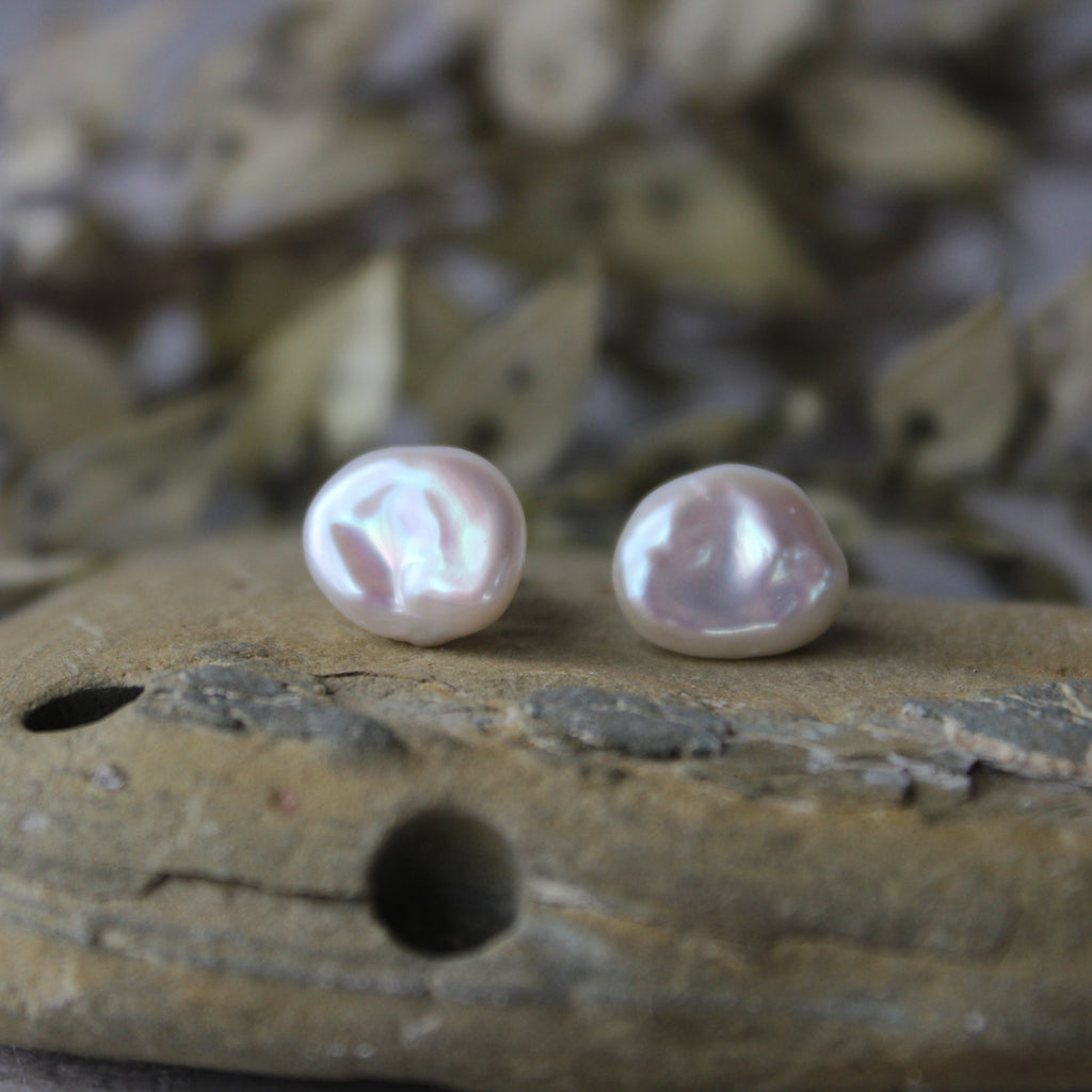 Keshi Freshwater Pearl Stud Earrings