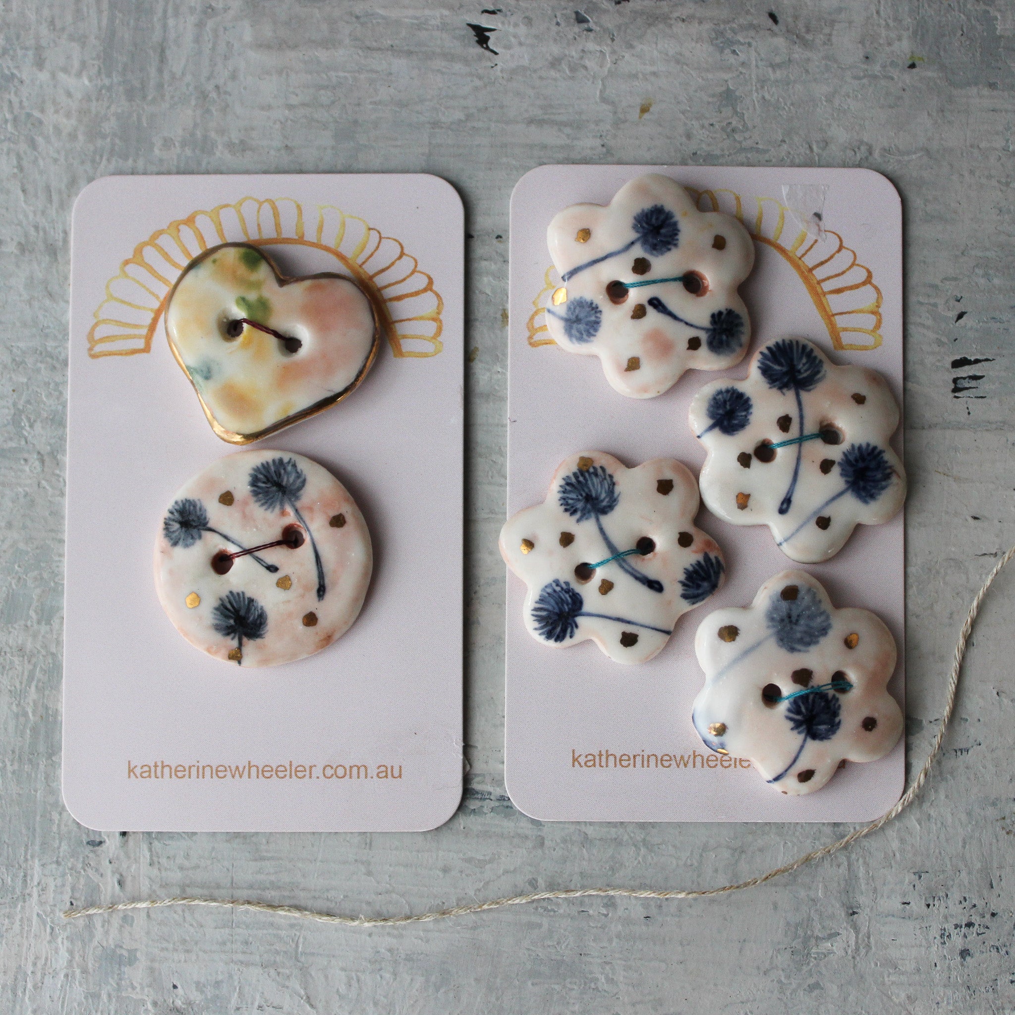 Ceramic Buttons : Dandelion