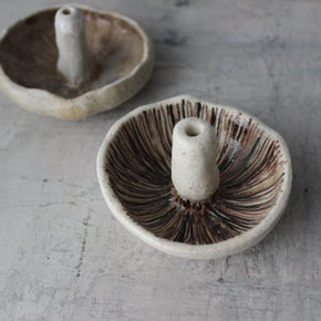 Ceramic Mushroom Specimen Keeper / Incense Holder Dishes