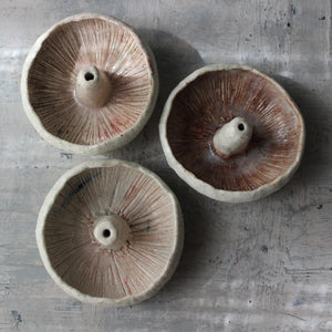 Ceramic Mushroom Specimen Keeper / Incense Holder Dishes