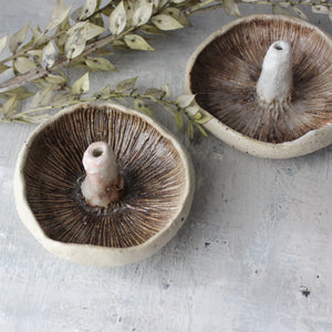 Ceramic Mushroom Specimen Keeper / Incense Holder Dishes