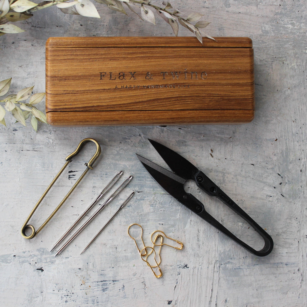 Flax & Twine Wooden Notions Box