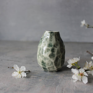 Little Faceted Green Vases