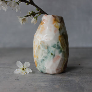 Pastel Faceted Bud Vase