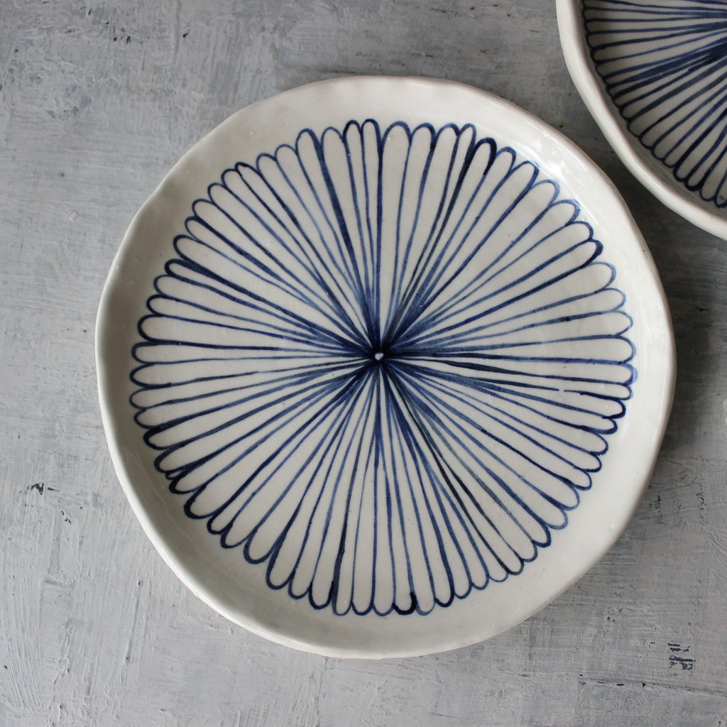 Ceramic Plates Painted Daisy